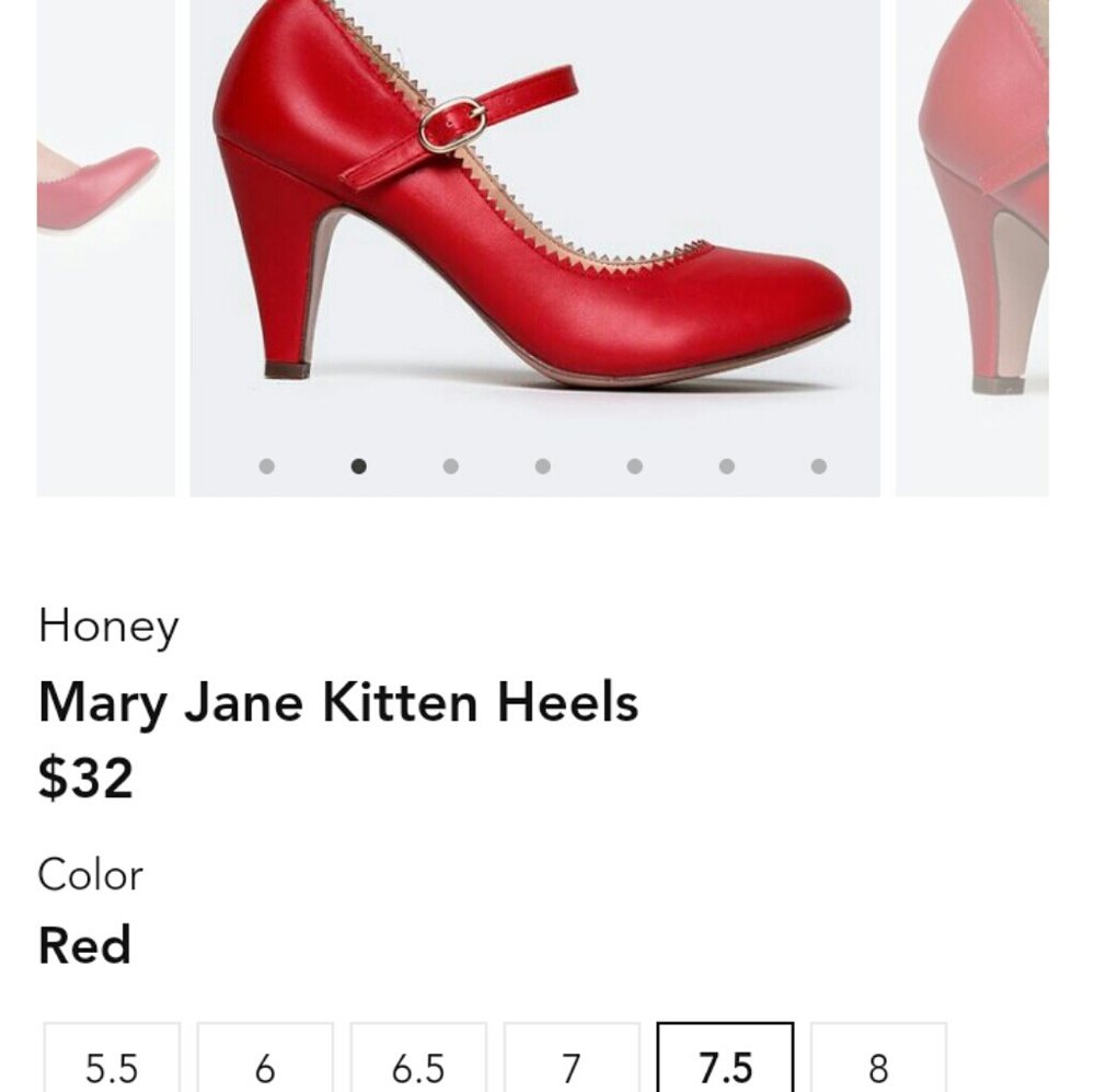 Red Kitten Heels